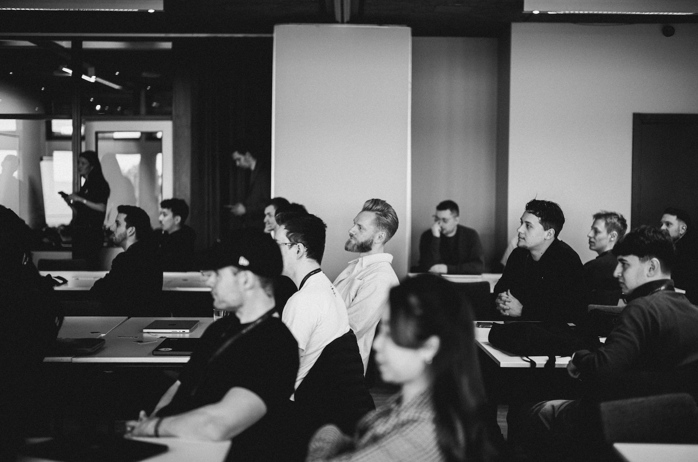Audience watching demos
